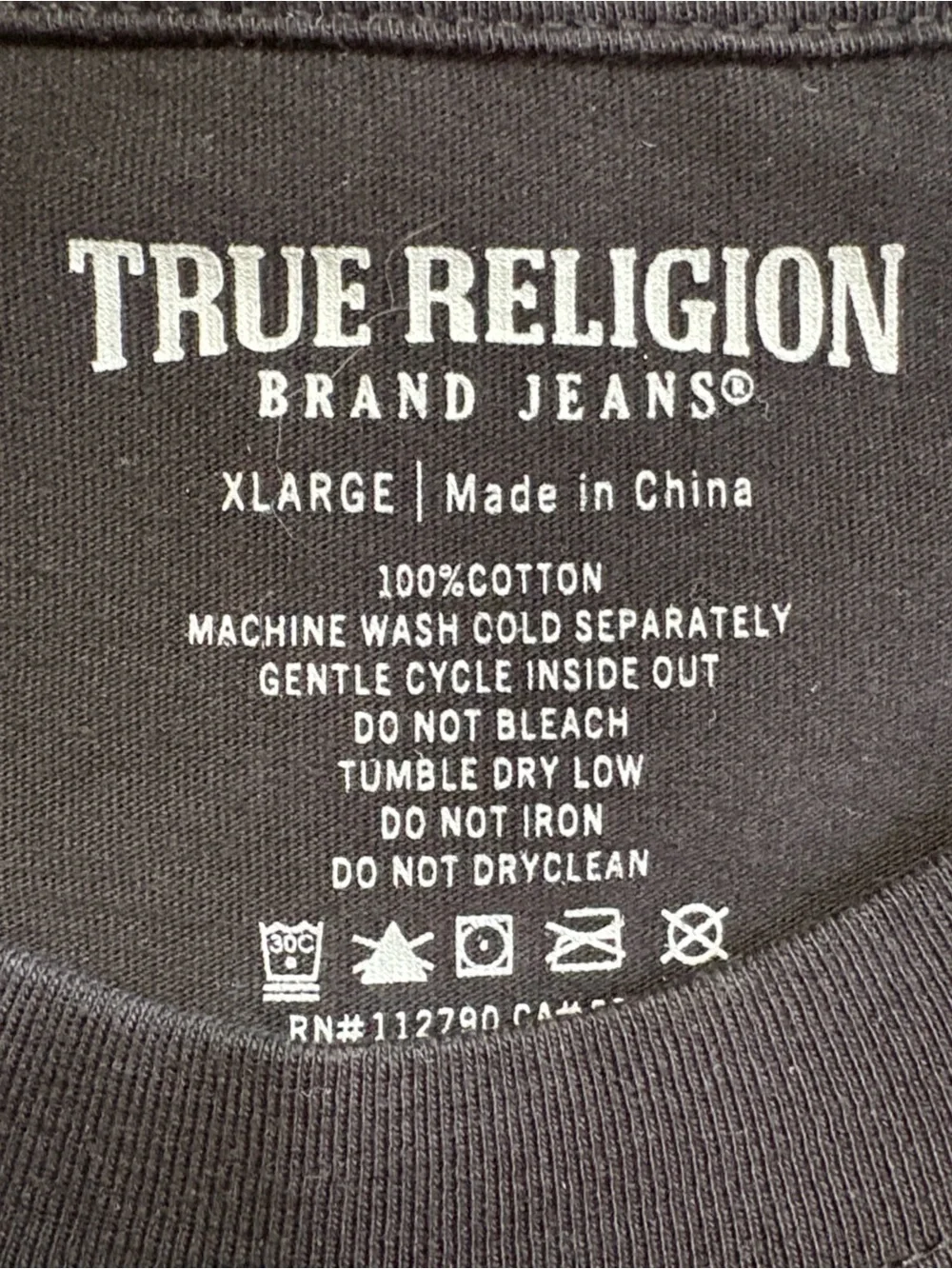True Religion Black Buddha Graphic Tee Heritage Streetwear Line. Size—XL.